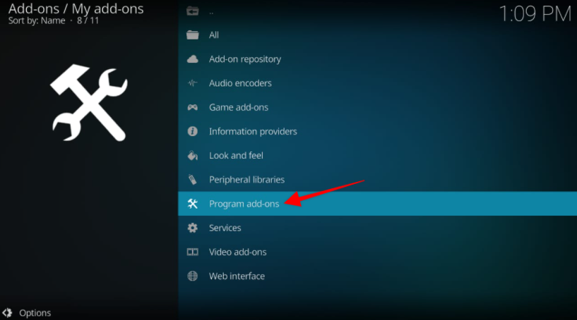 KOdi interface Program Add-on