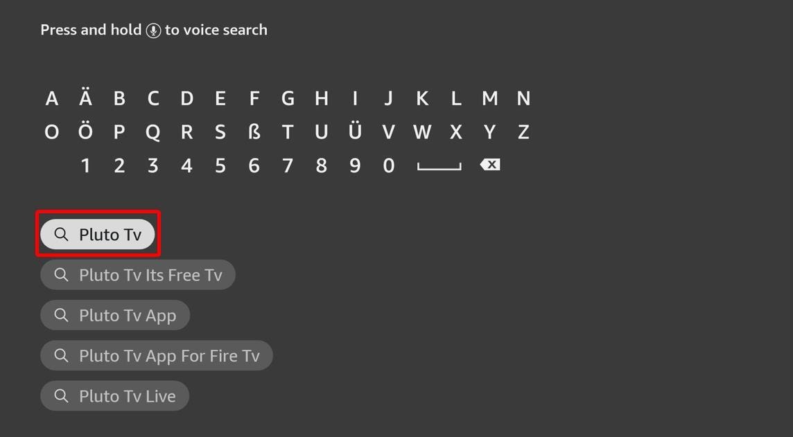 On firestick search for the Pluto TV app