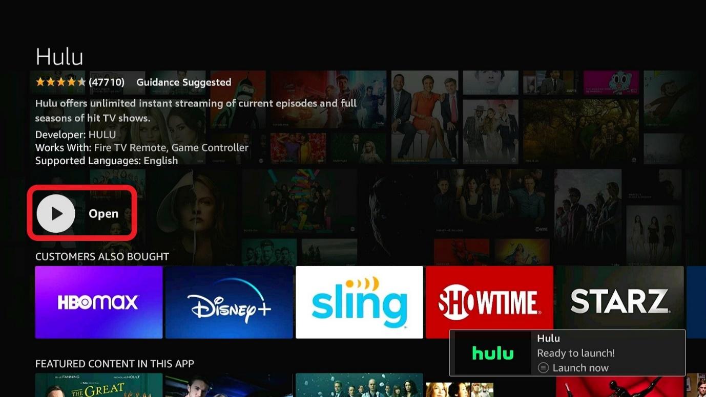 Open Highlighted Hulu