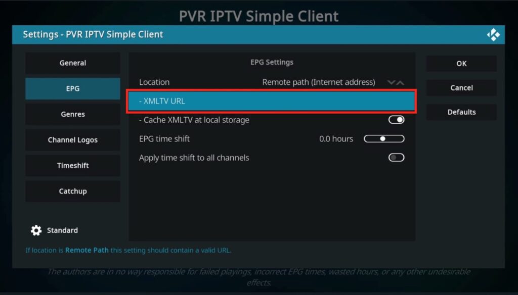 PVR IPTV Simple Client, on EPG tab choose the XMLTV URL