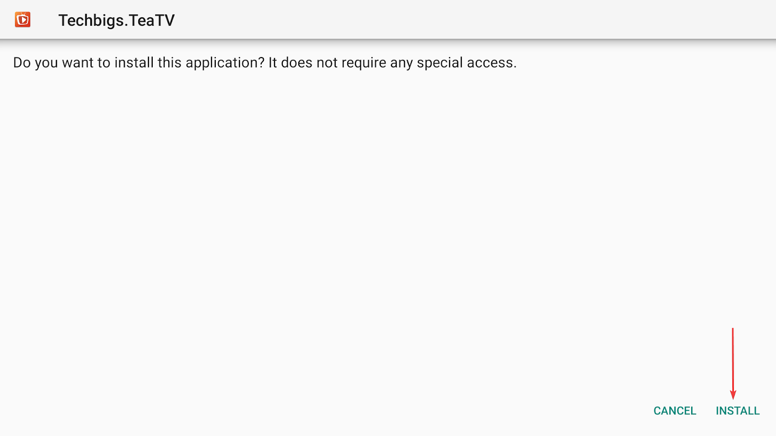 Permission to install the Techbigs.TeaTV app