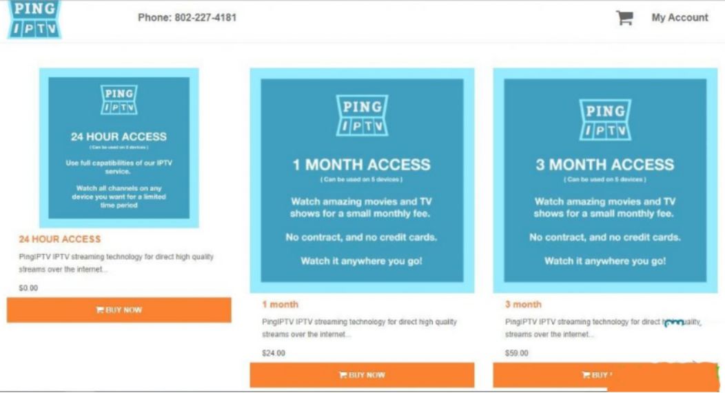 Ping IPTV Subscription