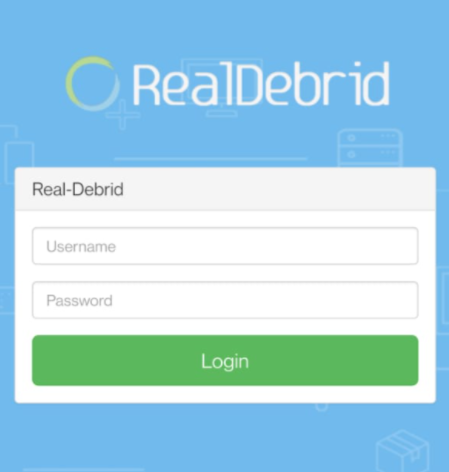 RealDebrid website login page