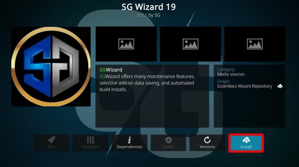 SG Wizard Install option