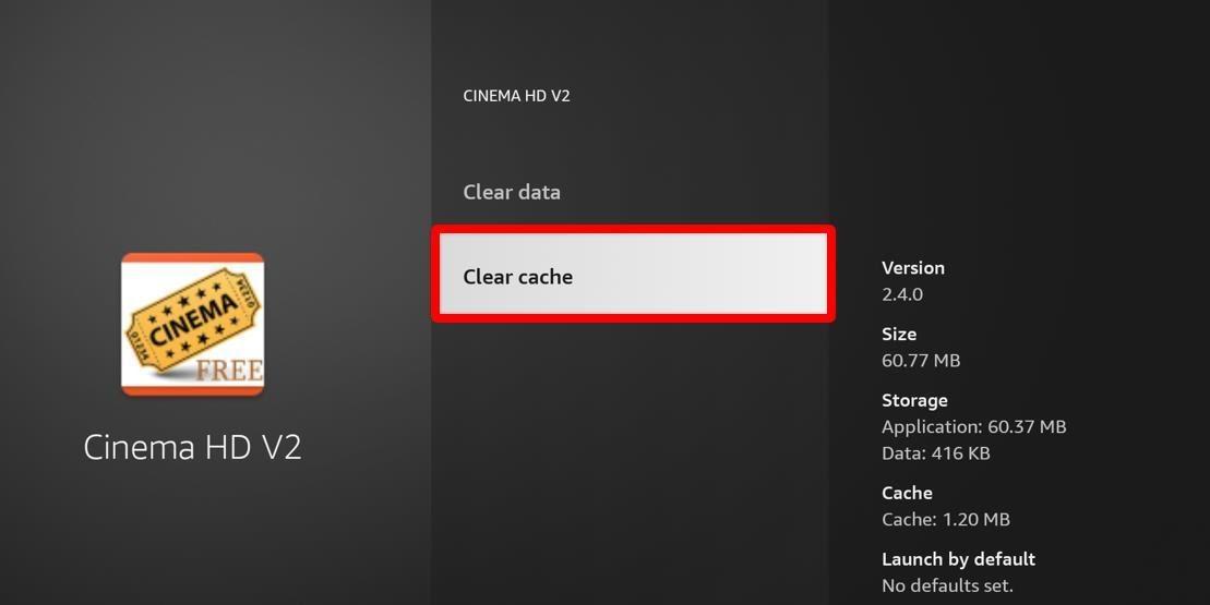 Select Clear Cache