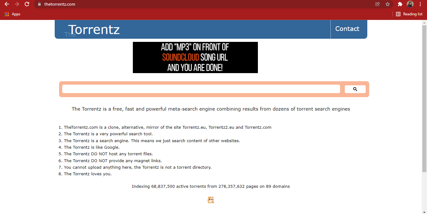 Torrentz website