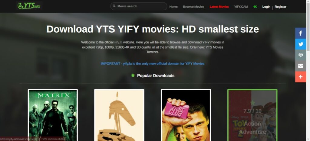 Yify website