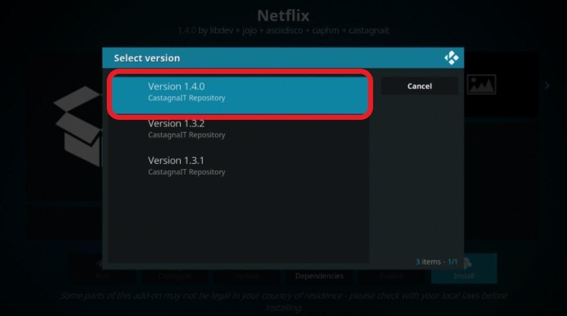 select latest version netflix