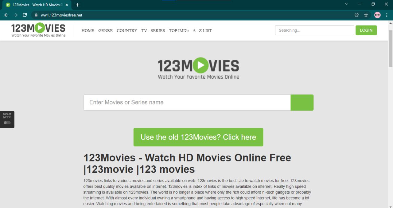 123Movies Homepage