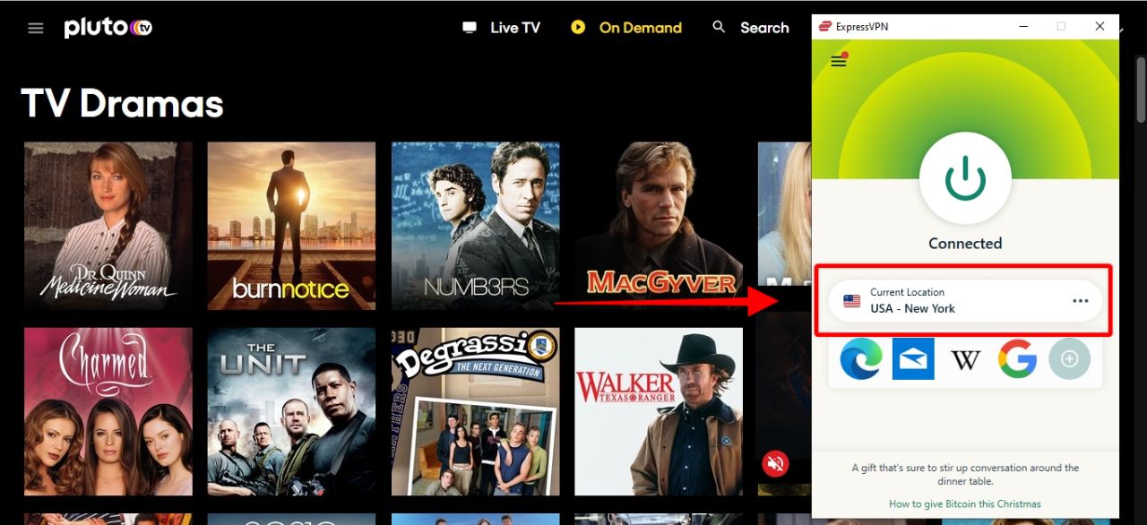 A screenshot of Pluto TV web page for the TV Dramas category