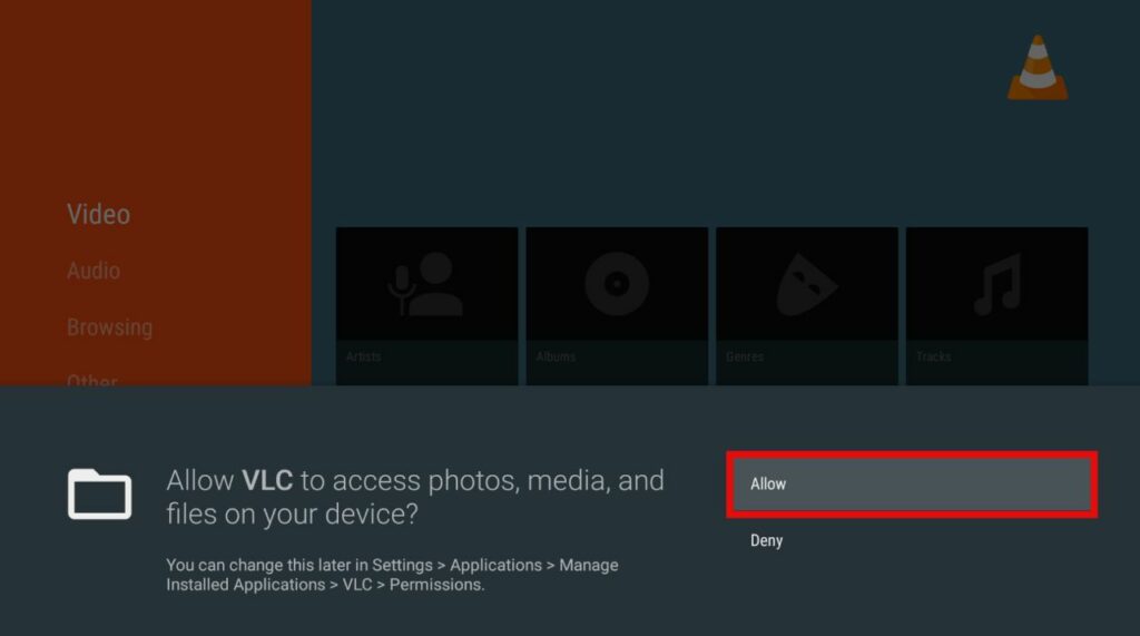 Allow File Access VLC