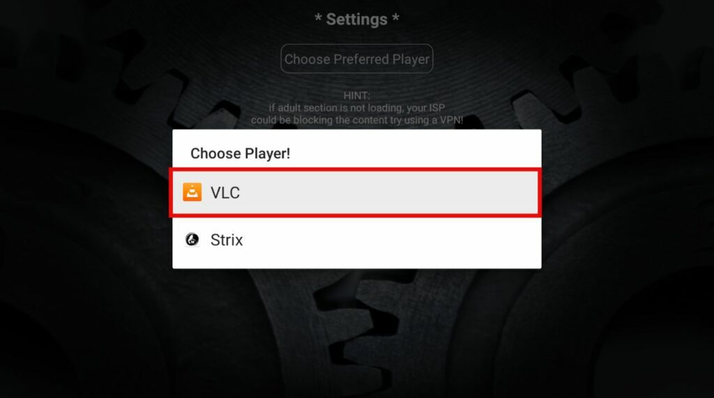 Choose VLC Player