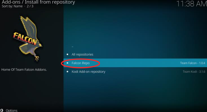 Click on Falcon Repo