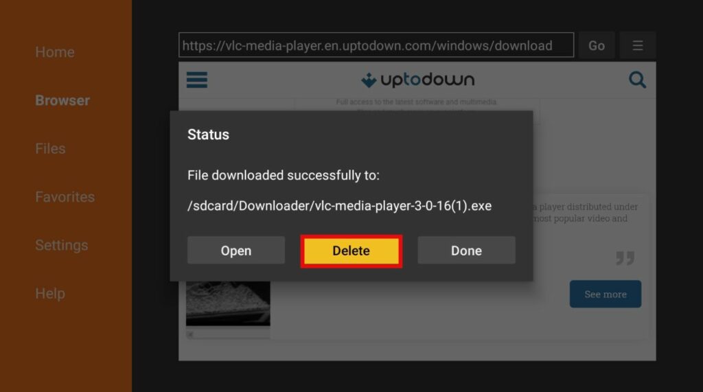 Delete Vlc apk