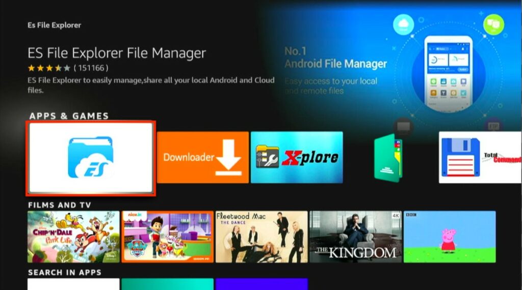 ES file explorer on firestick