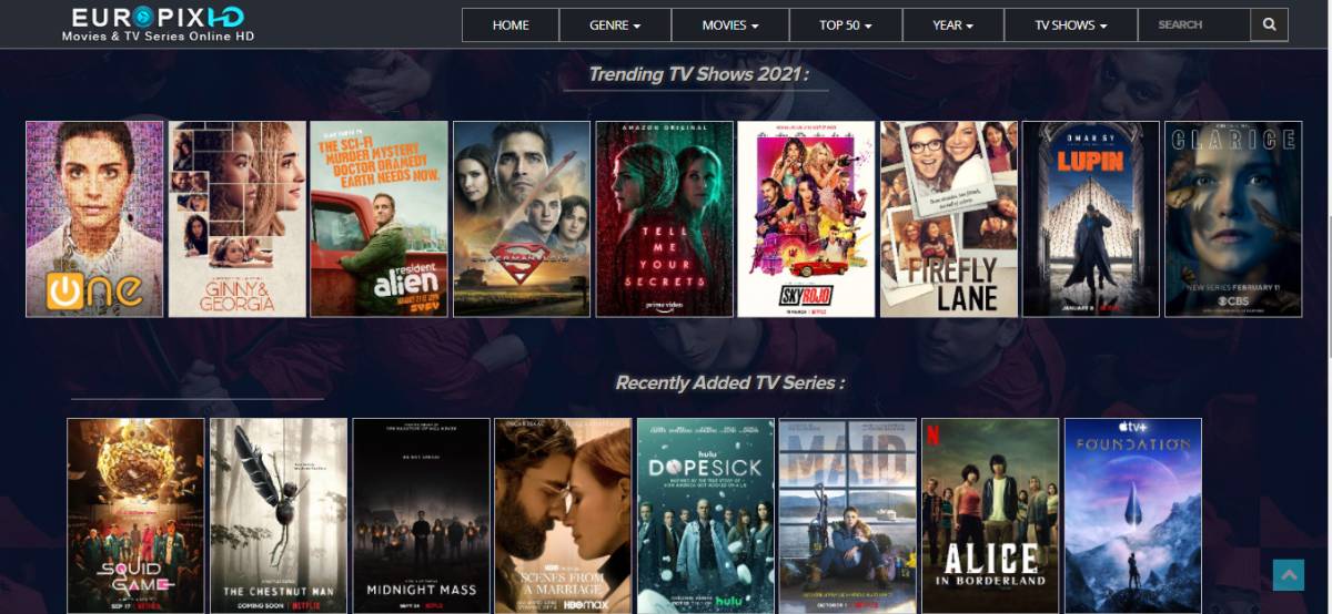 EuroPixHD’s Trending TV Shows category page