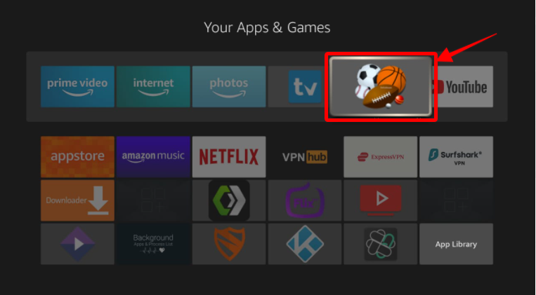 Firestick Your Apps and Games launch Dofu Sports Live app