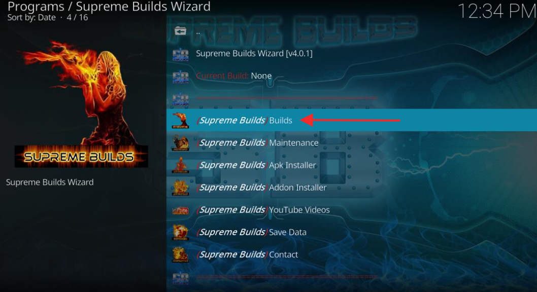 Kodi Programs Supreme builds builds highlighted