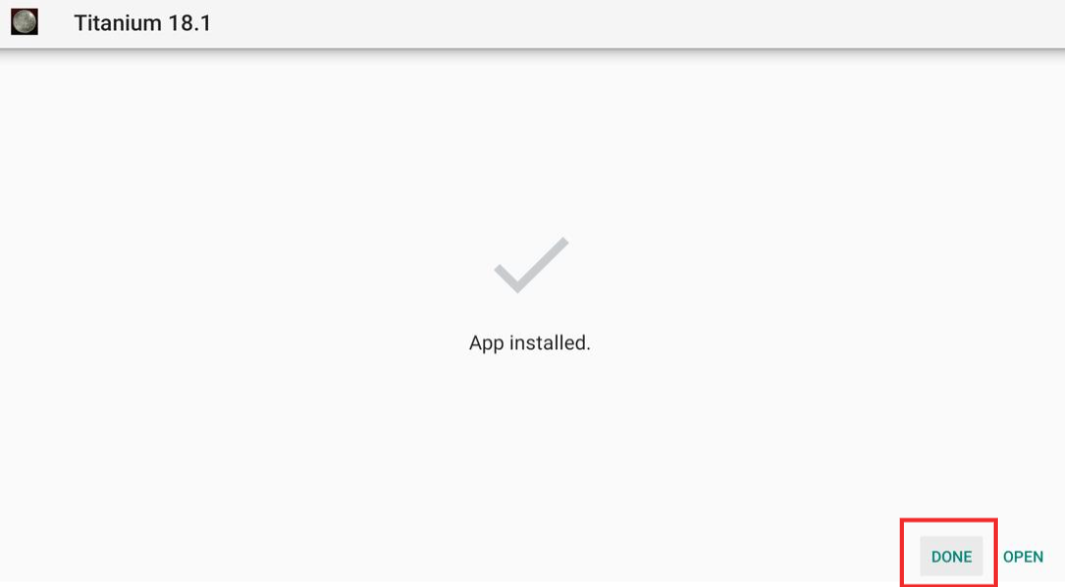 Titanium 18.1 APK app installed