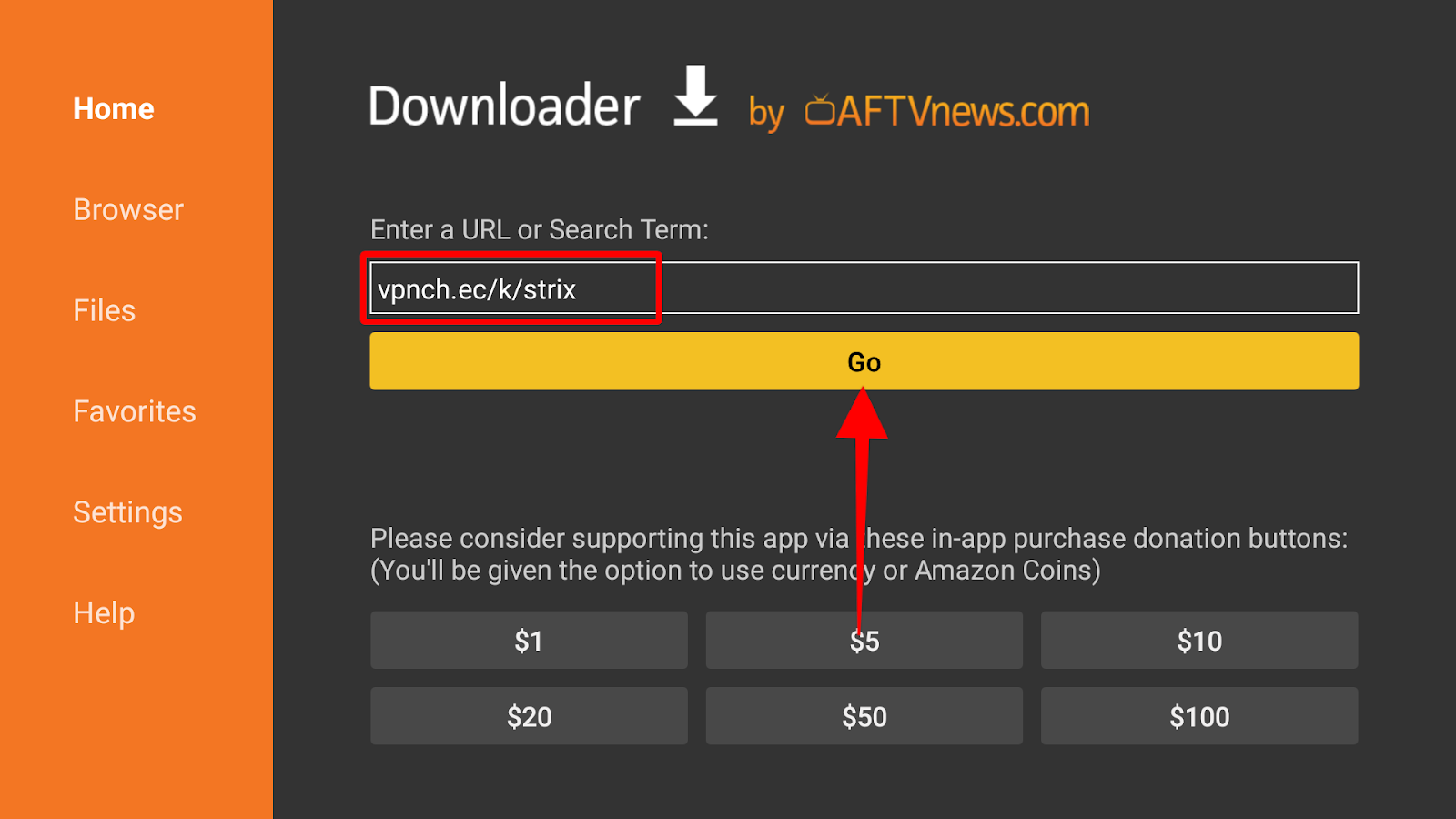 Adding Strix apk URL on Downloader