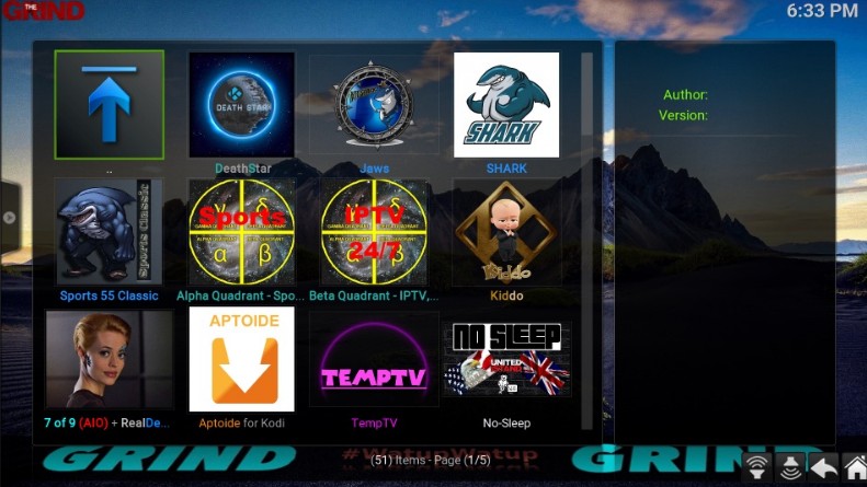 Grind Kodi Build Features