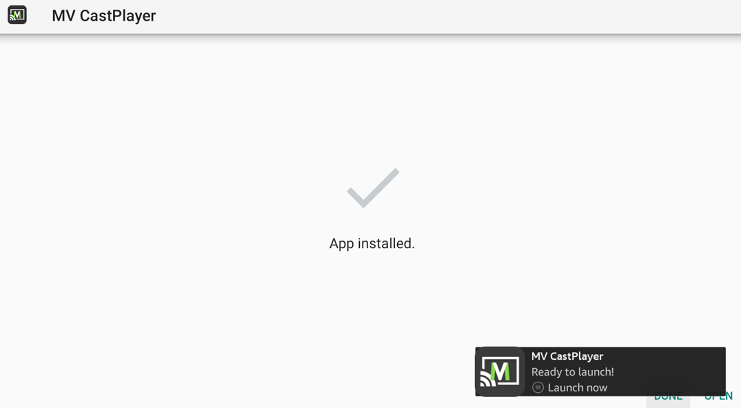 MV CastPlayer Installed