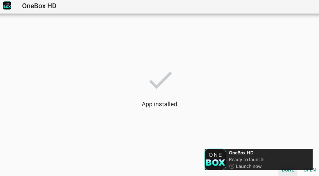 Onebox Hd apk Installed