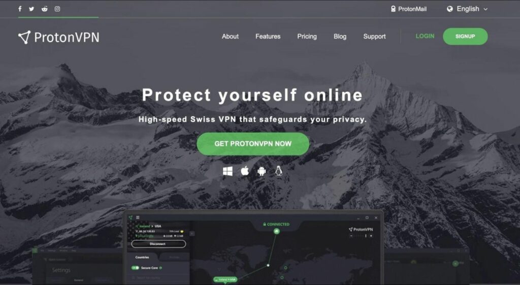 ProtonVPN Homepage