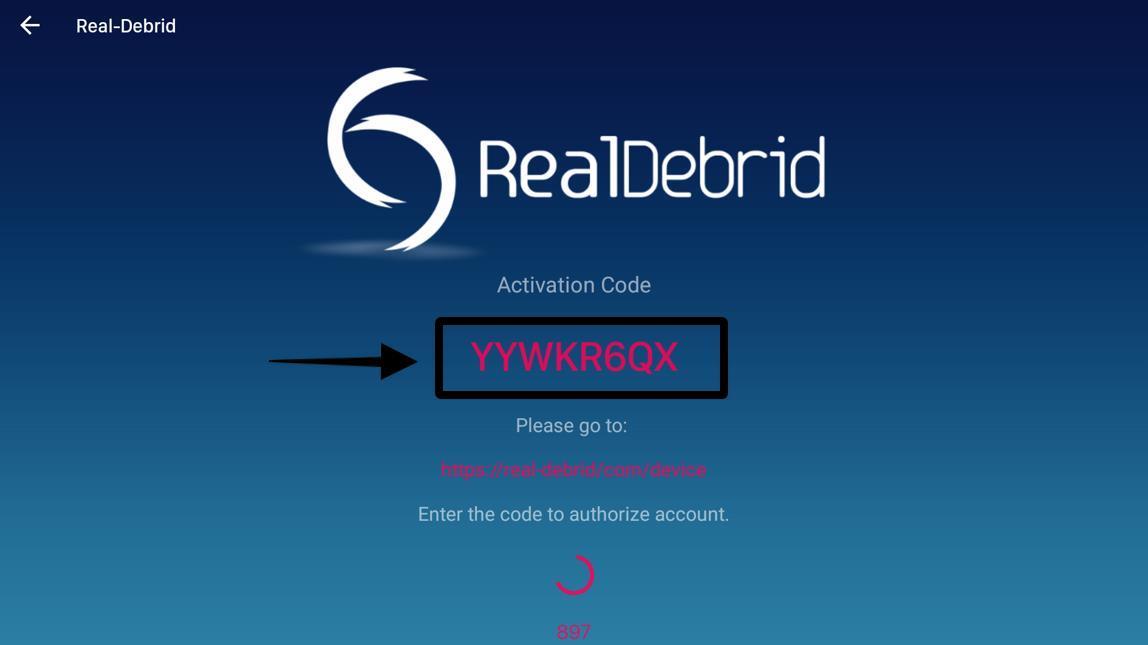 RealDebrid Authorization Code