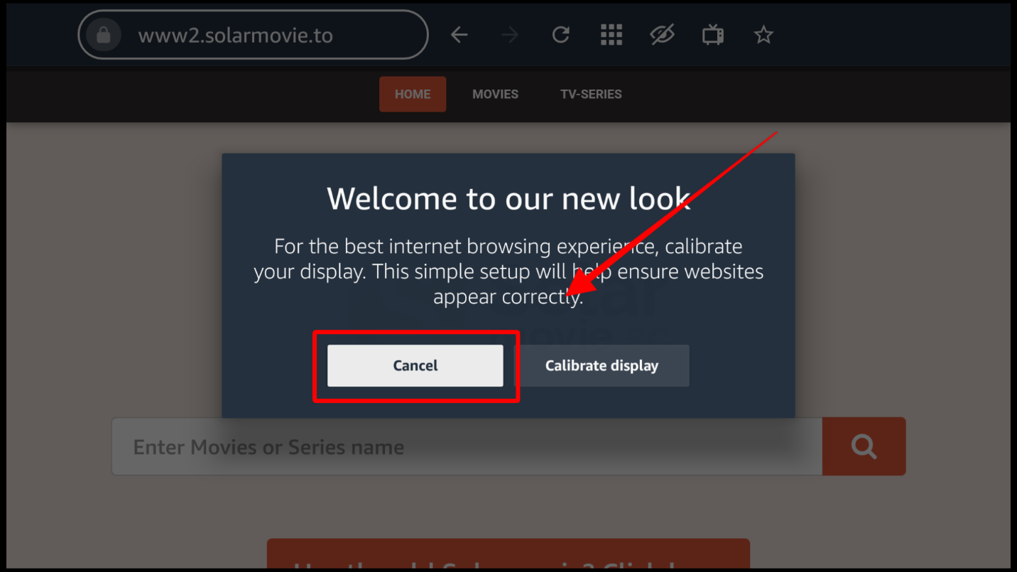 Silk browser prompt to calibrate your display. Just click Cancel