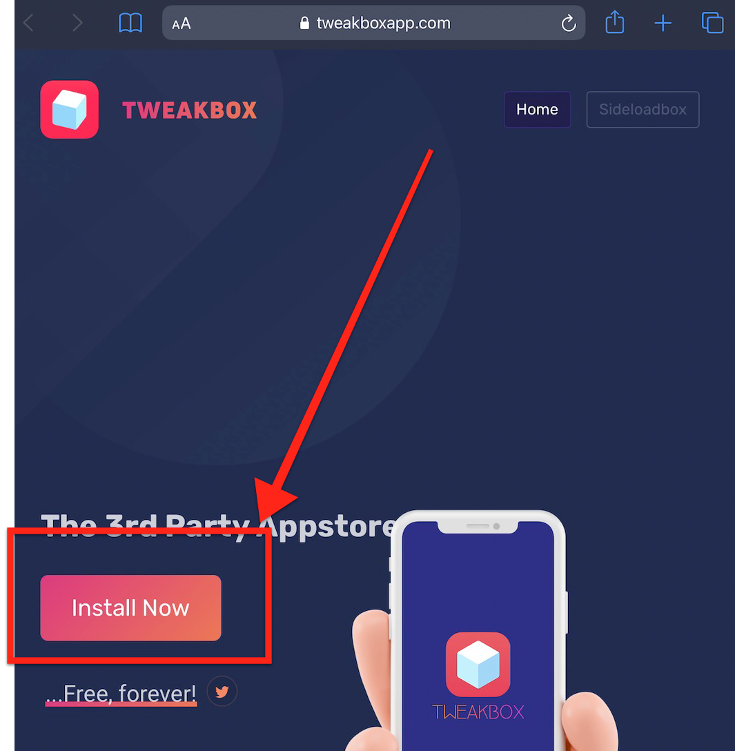  TweakBox app Install Button