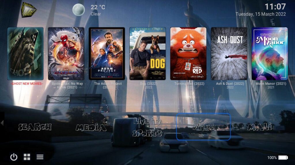 Equinox Kodi build main menu free section