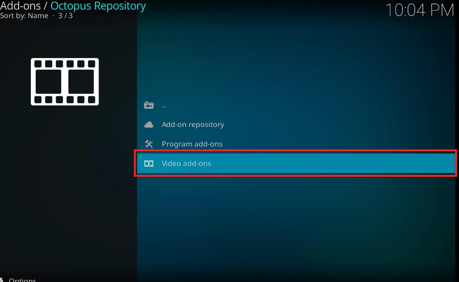 Kodi Octopus repository, Video Add-ons highlighted