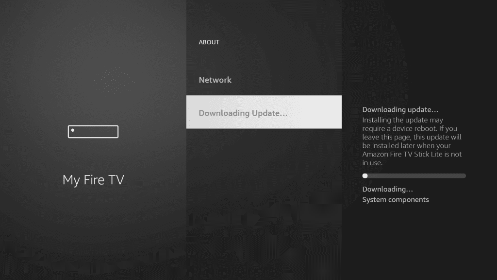 My Fire TV Downloading Updates highlighted