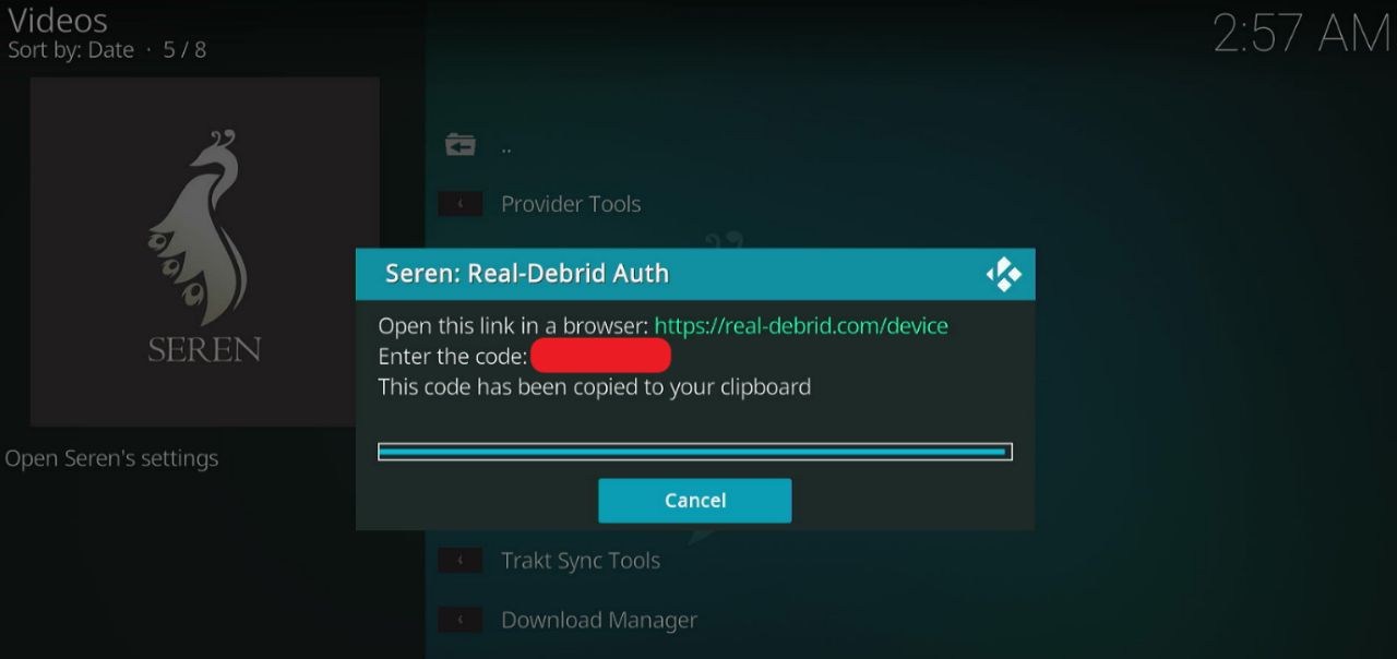 Real Debrid Auth seren