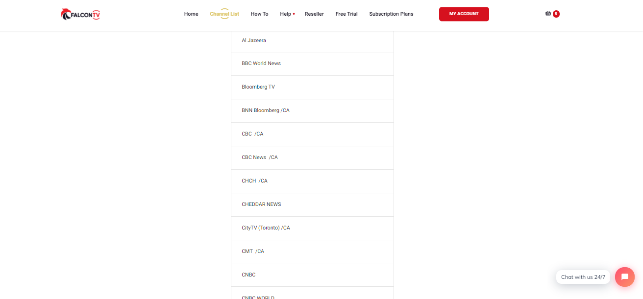 IPTV Falcon Channel List