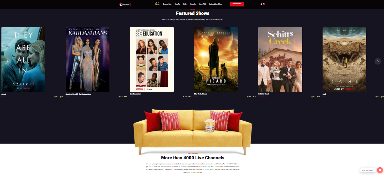 IPTV Falcon VOD (Video on Demand) – Movies and Series