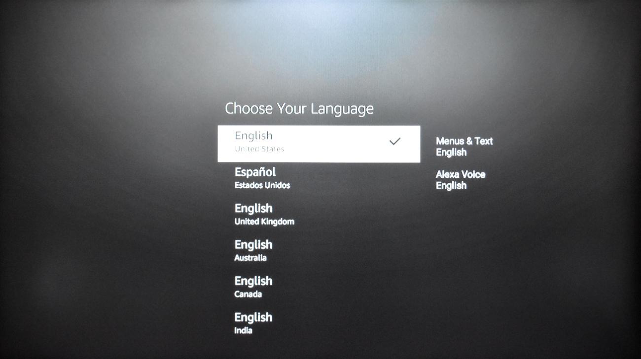 firetv choose your preferred language