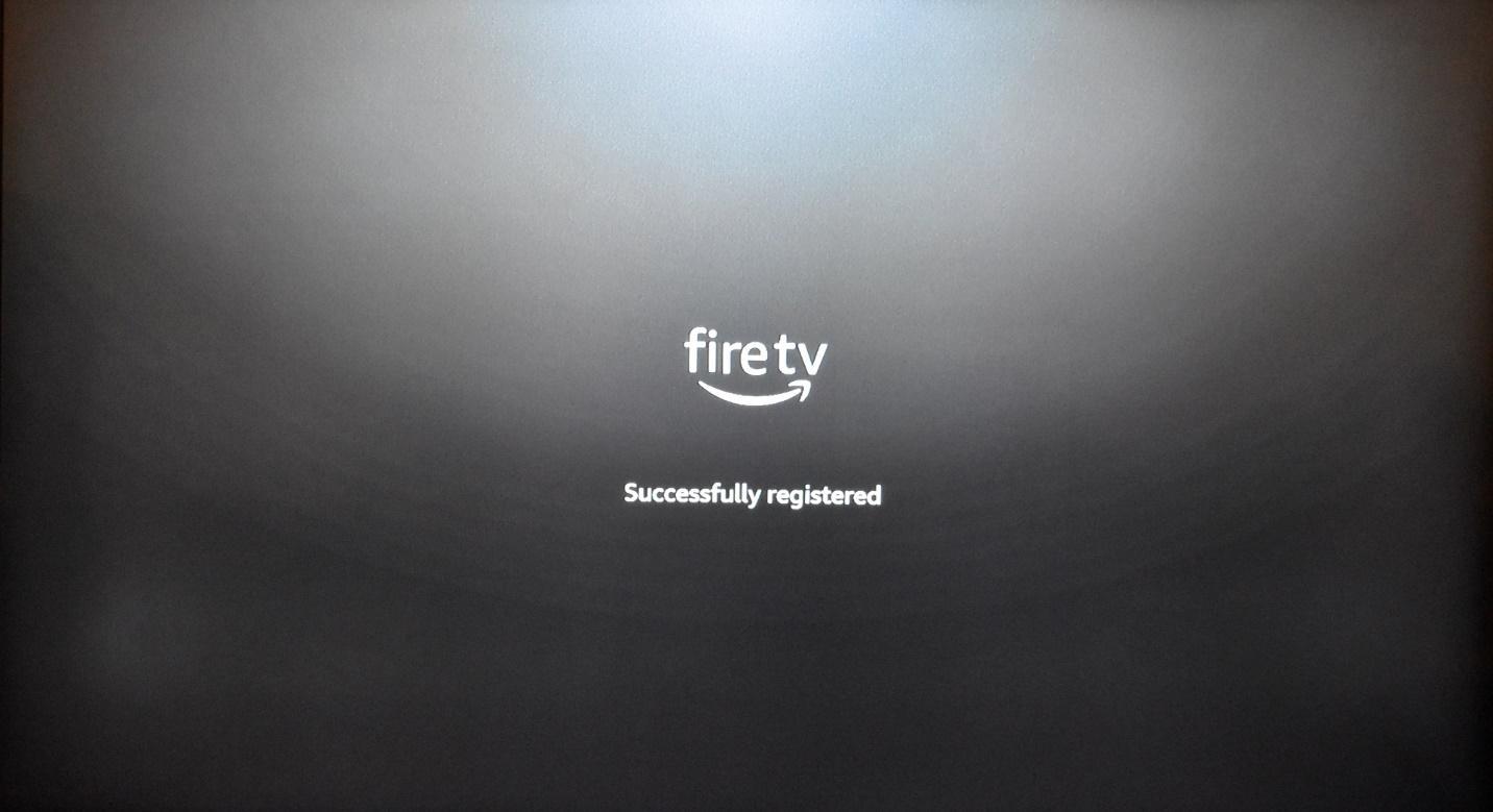 firetv successfully registered screen