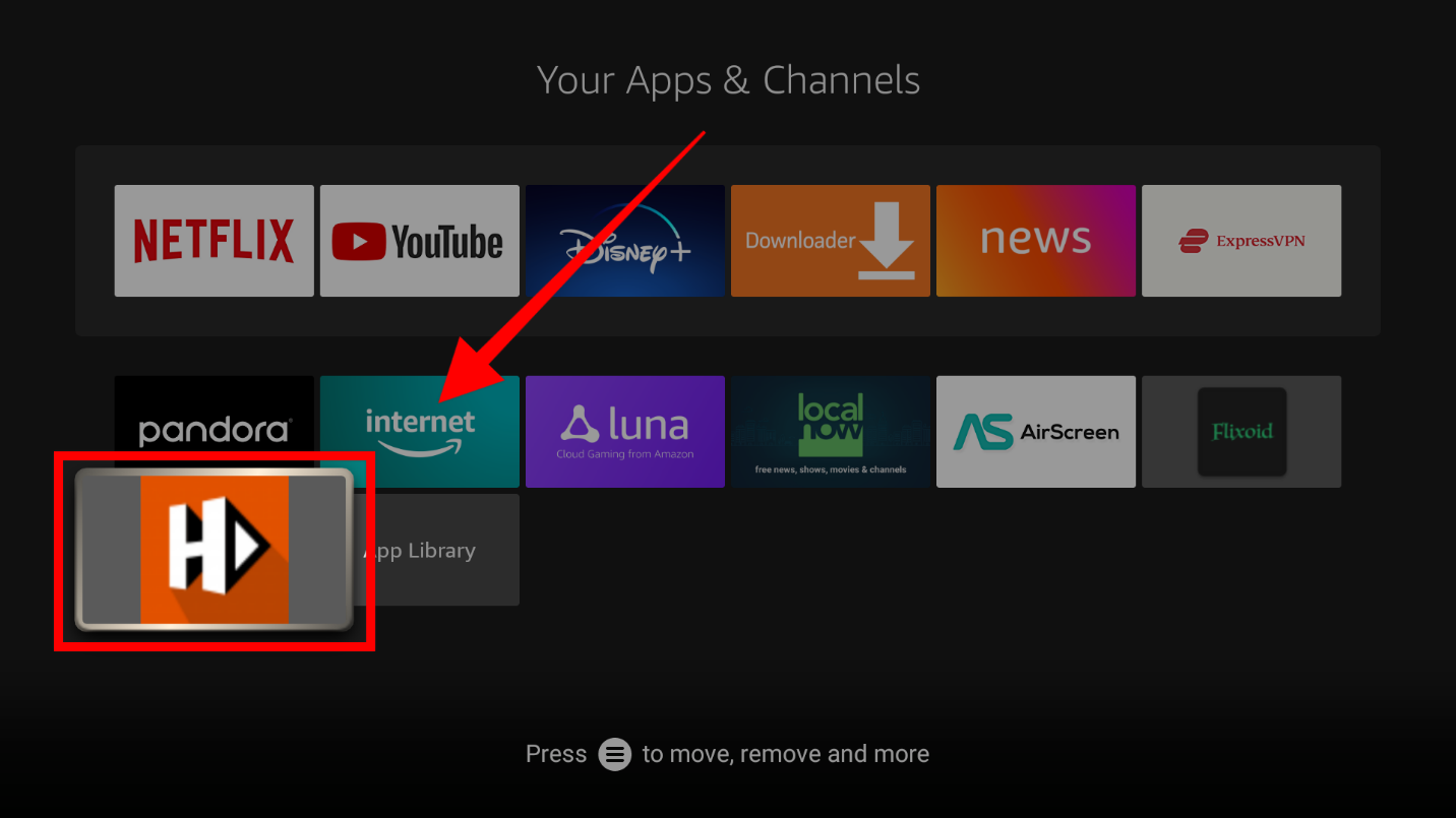 HDO Box under Apps & Channels